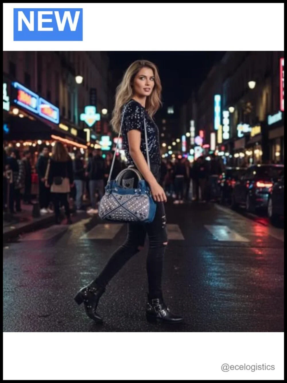 Denim Tote Bag for Women Shoulder Handbag Soft Vintage Travel Shopping